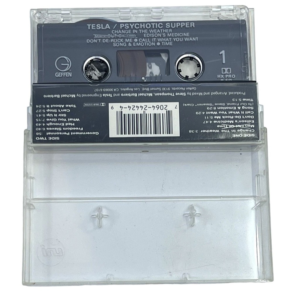 Tesla Psychotic Supper Cassette Tape 1991 Geffen‎ Rock Album Vintage - Picture 2 of 2